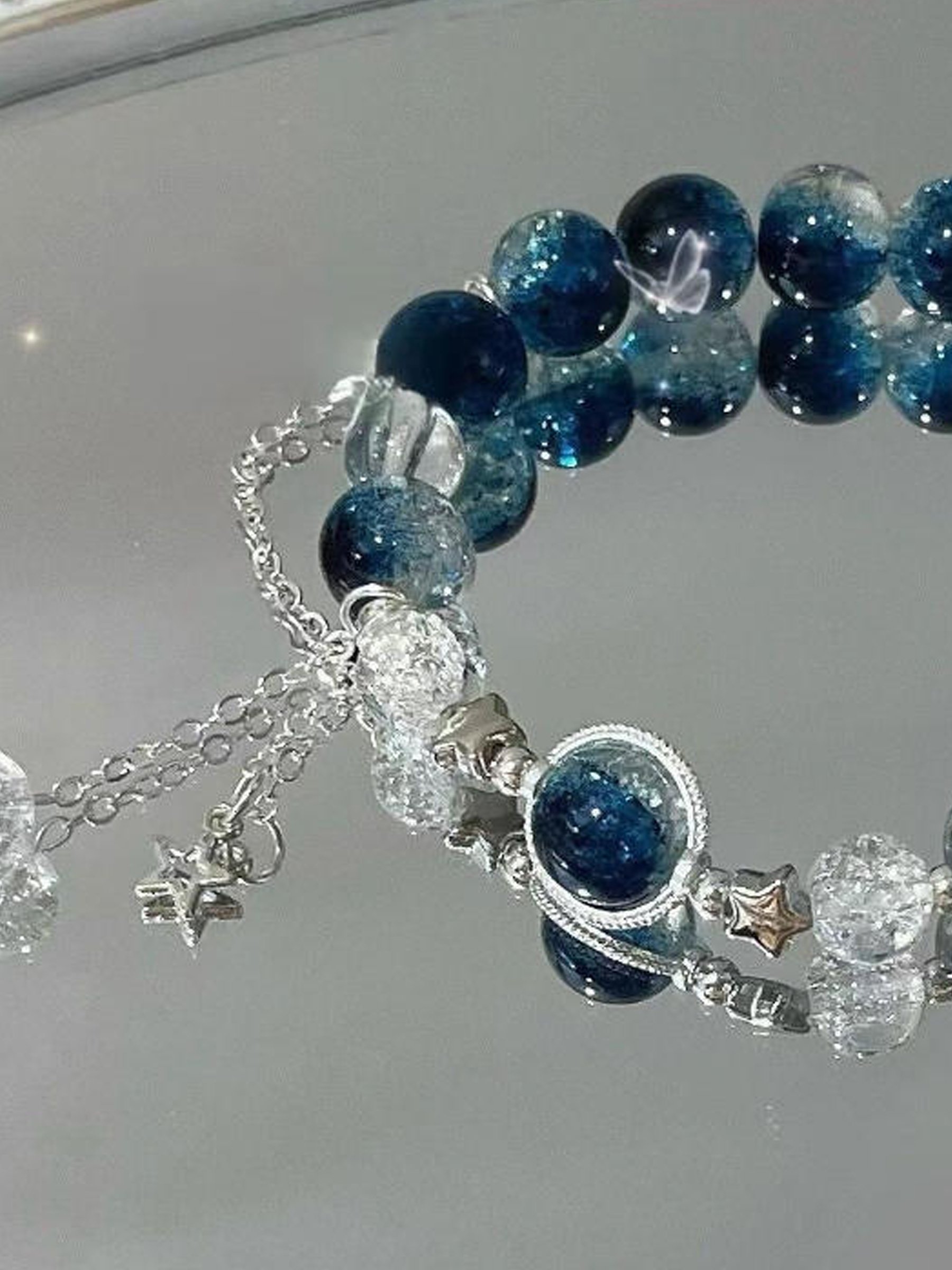 Celestial Blue Beaded Bracelet