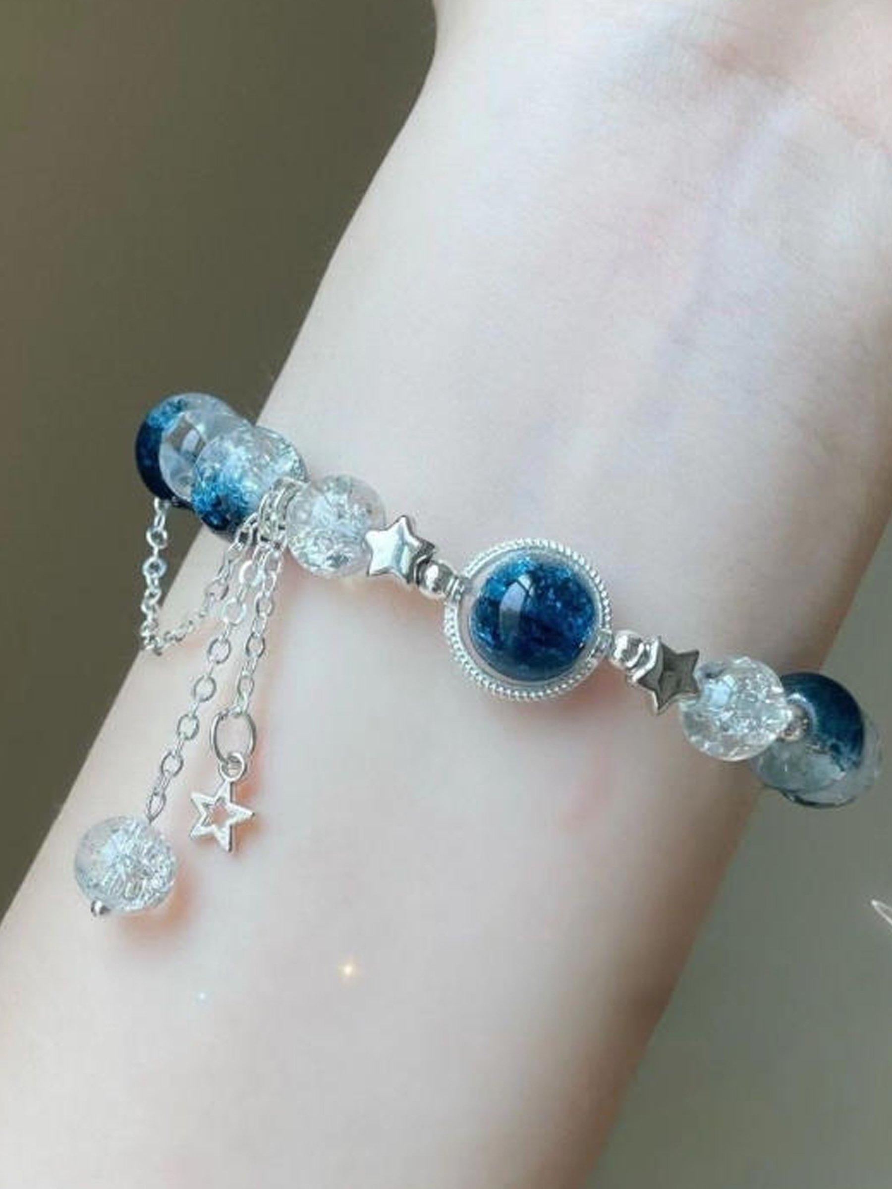 Celestial Blue Beaded Bracelet