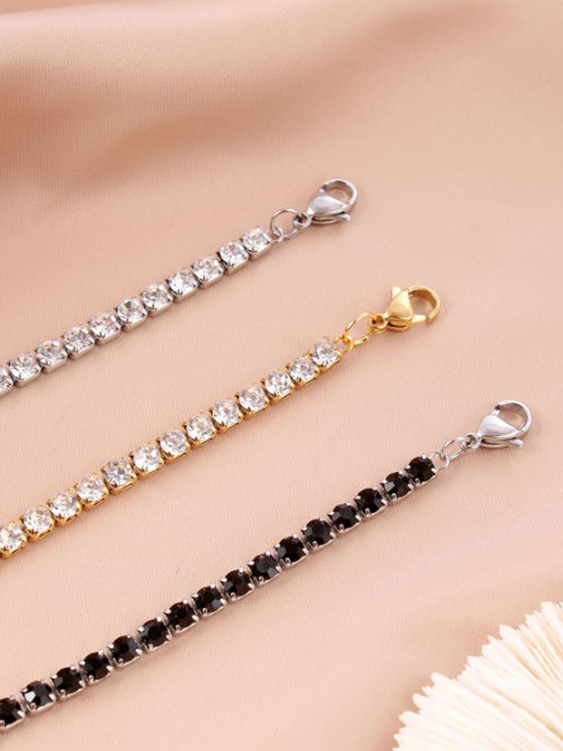 Golden Crystal Tennis Bracelet