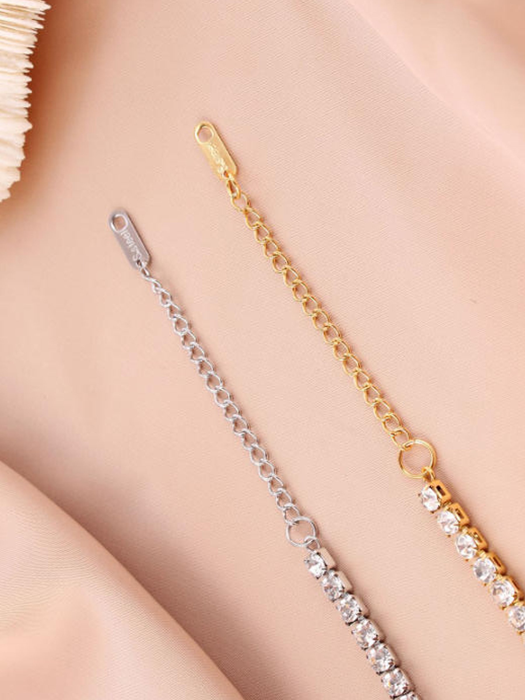 Golden Crystal Tennis Bracelet