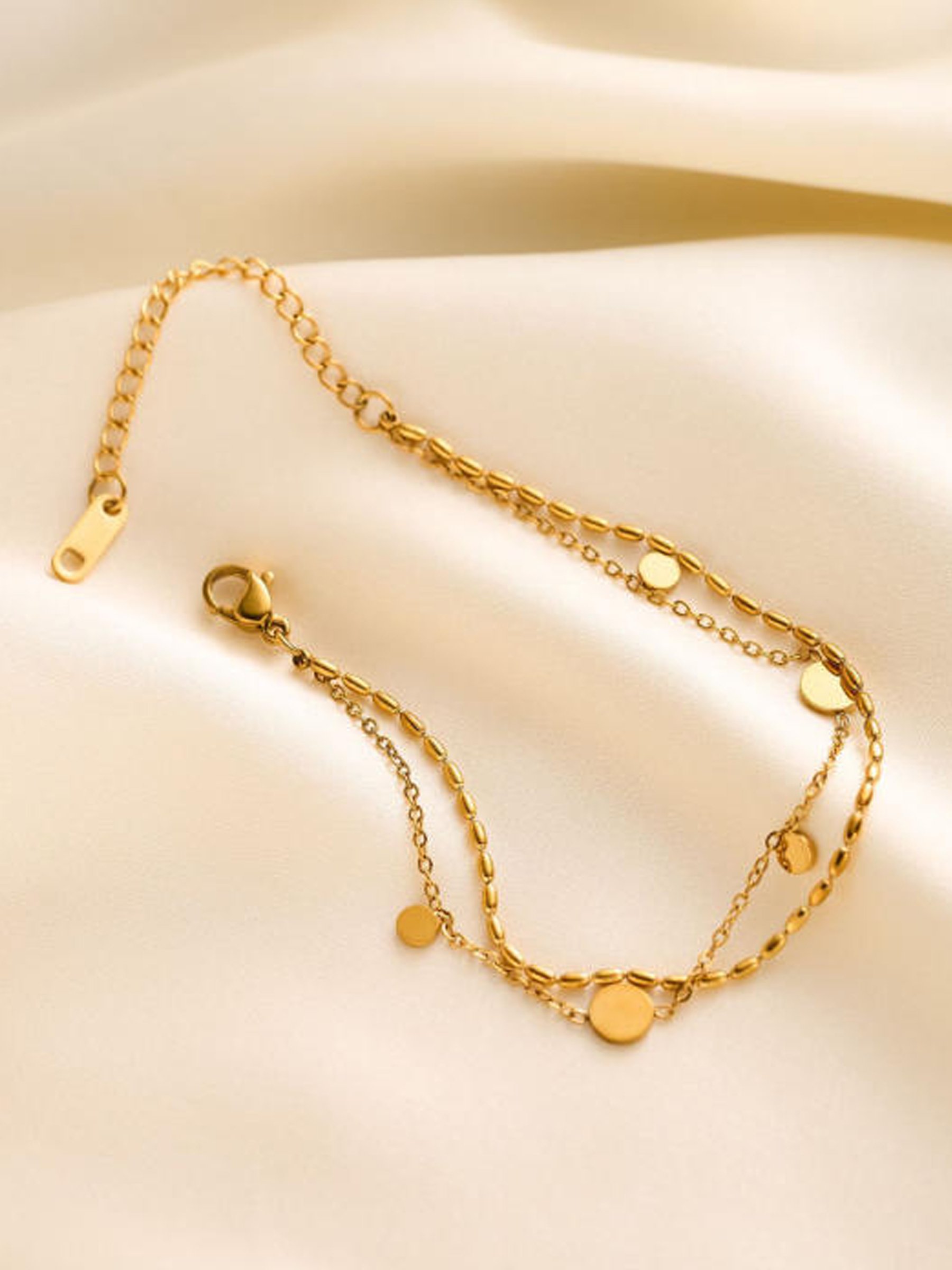 Golden Disc Charm Bracelet