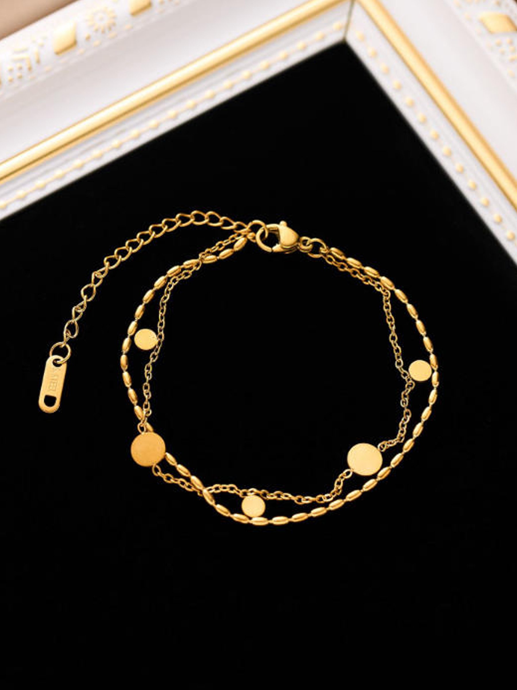 Golden Disc Charm Bracelet
