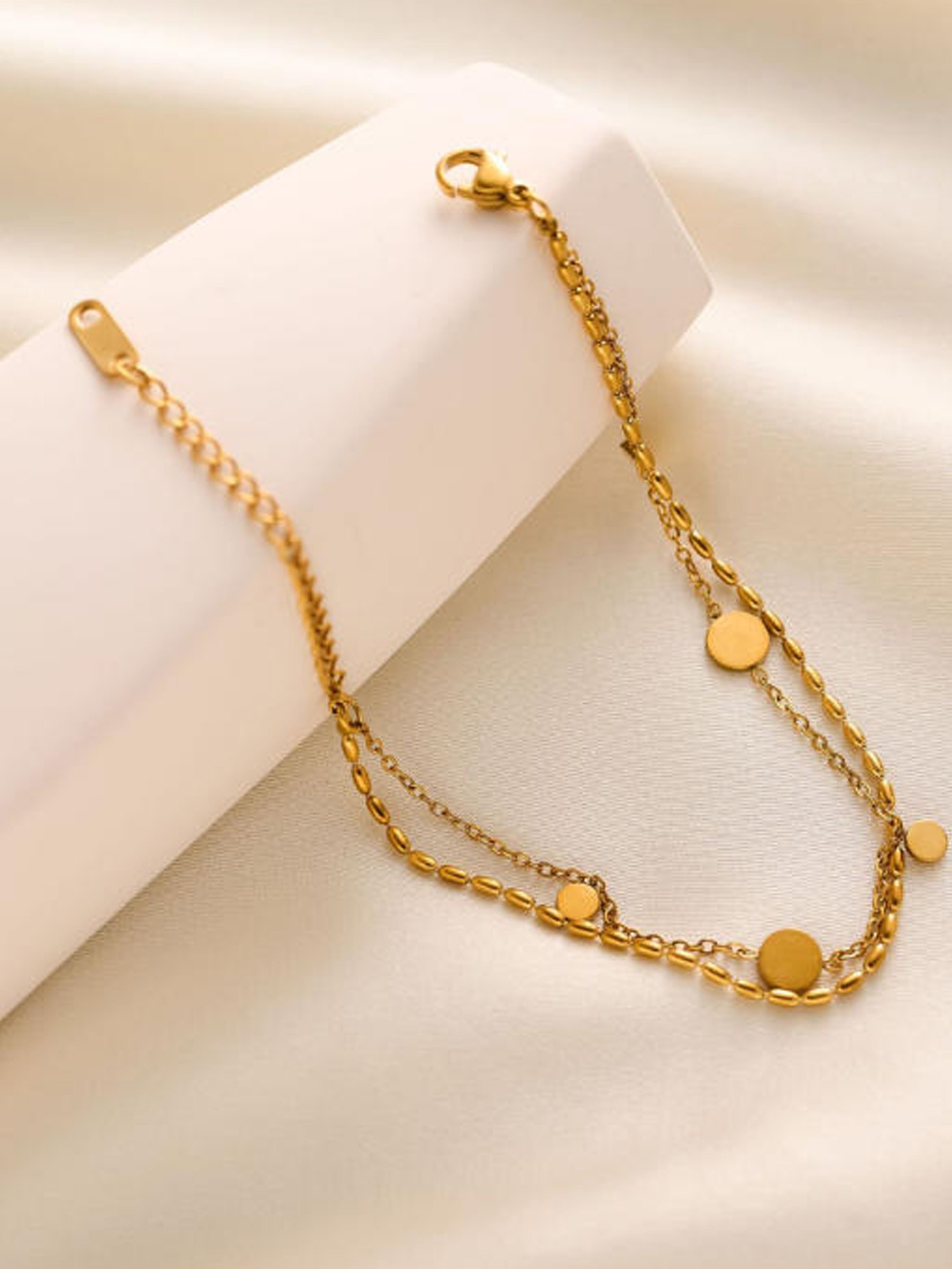 Golden Disc Charm Bracelet
