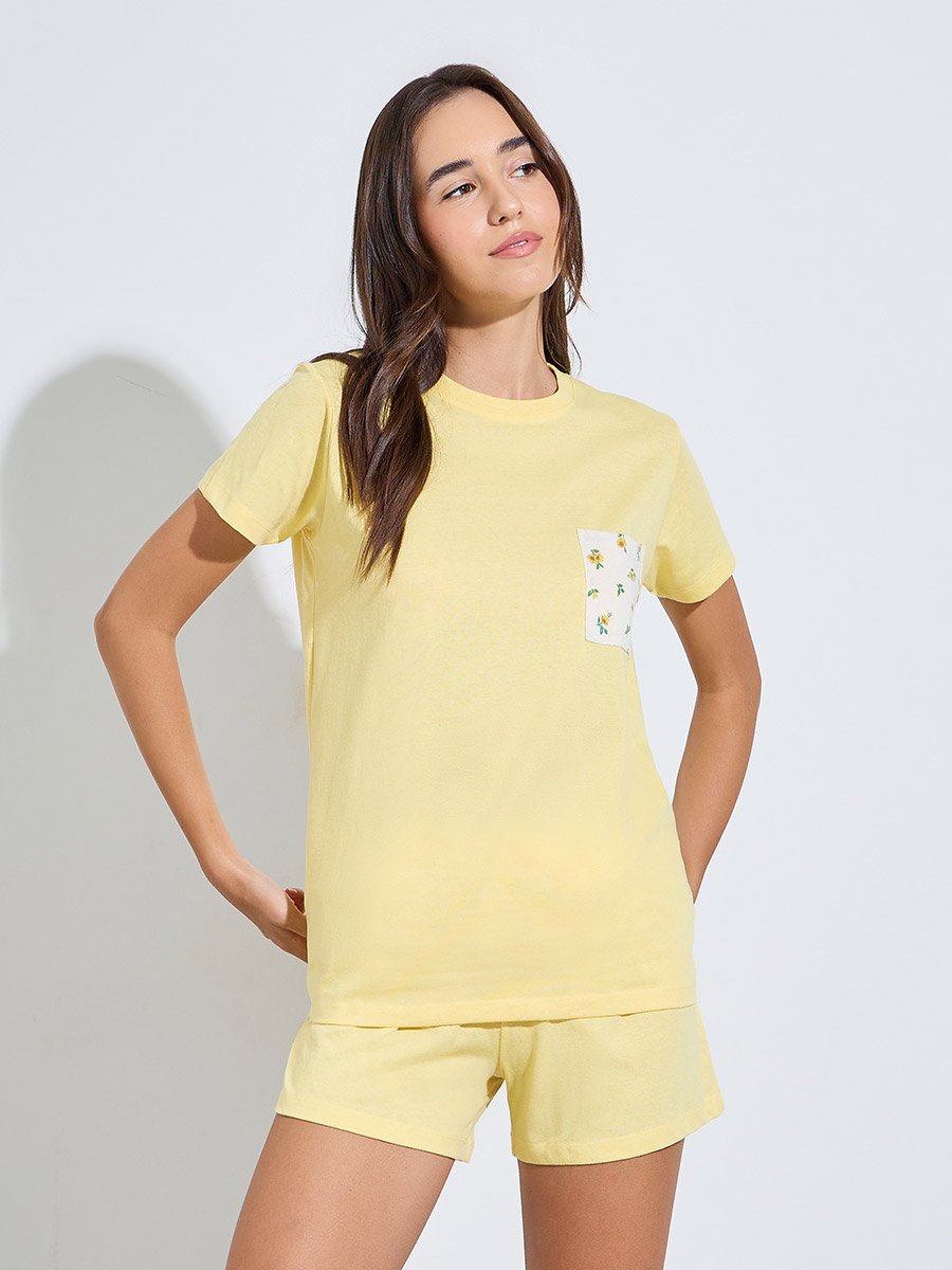 Pack of 3 - Floral Pocket T-Shirt, Shorts and Pyjama Set