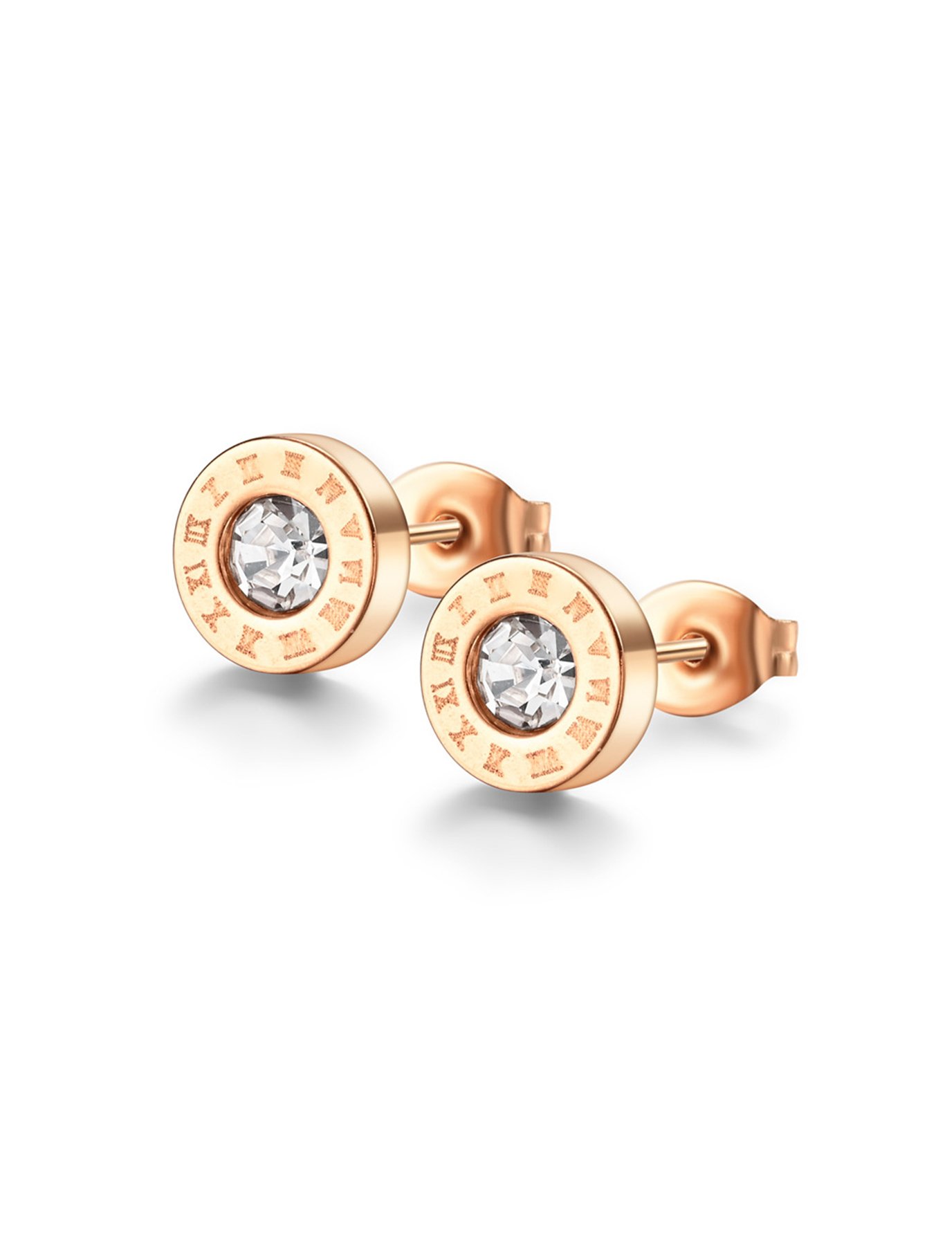 Roman Numeral Detail Stud Earrings