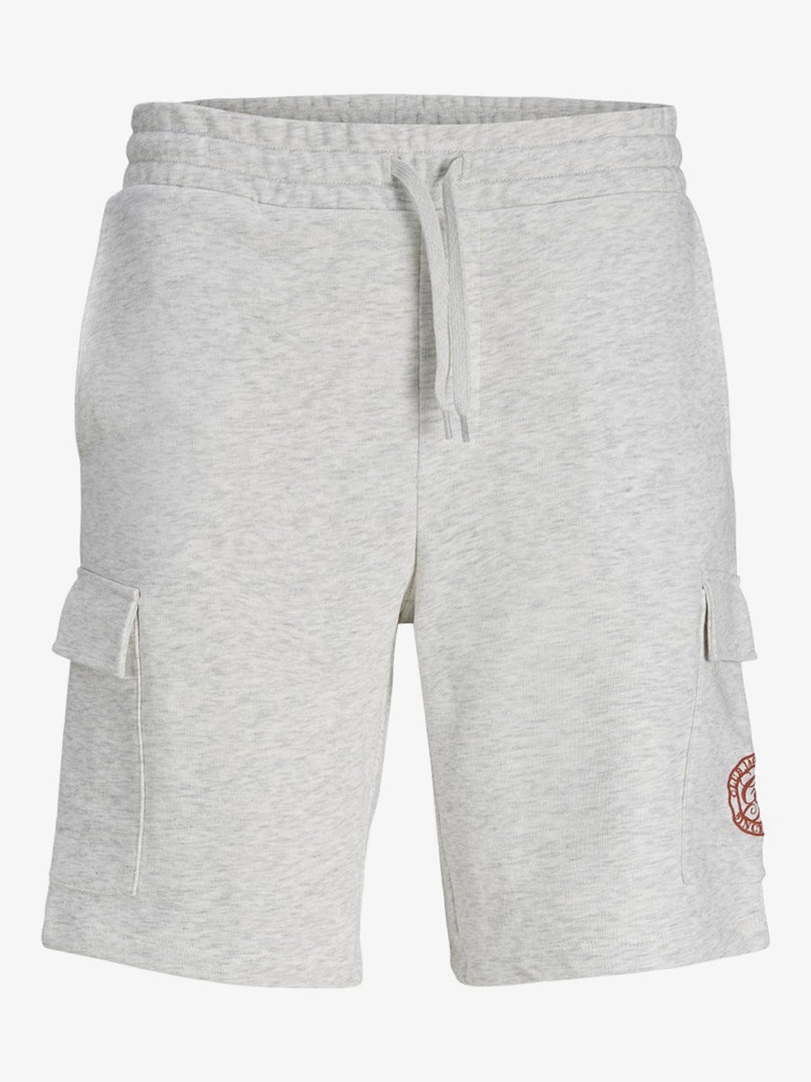 Men Melange Sweat Shorts with Cargo Pockets