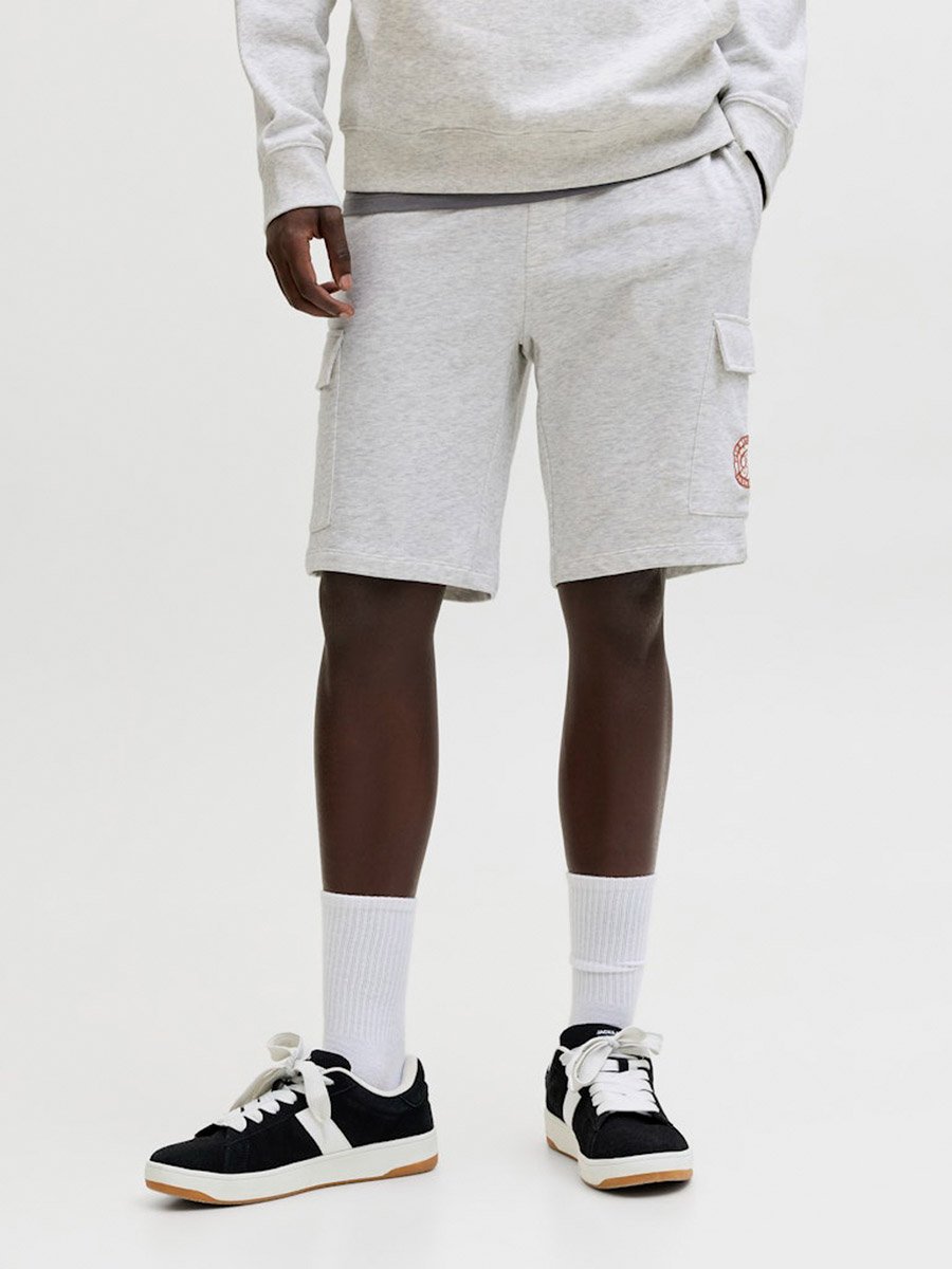 Men Melange Sweat Shorts with Cargo Pockets