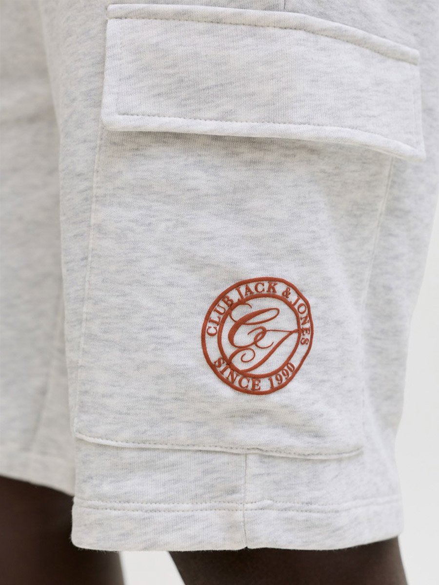 Men Melange Sweat Shorts with Cargo Pockets