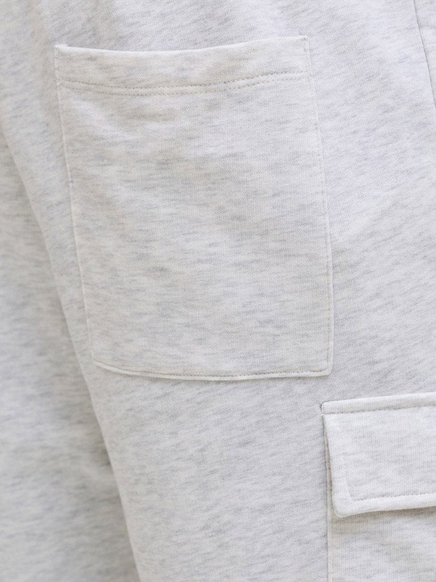 Men Melange Sweat Shorts with Cargo Pockets