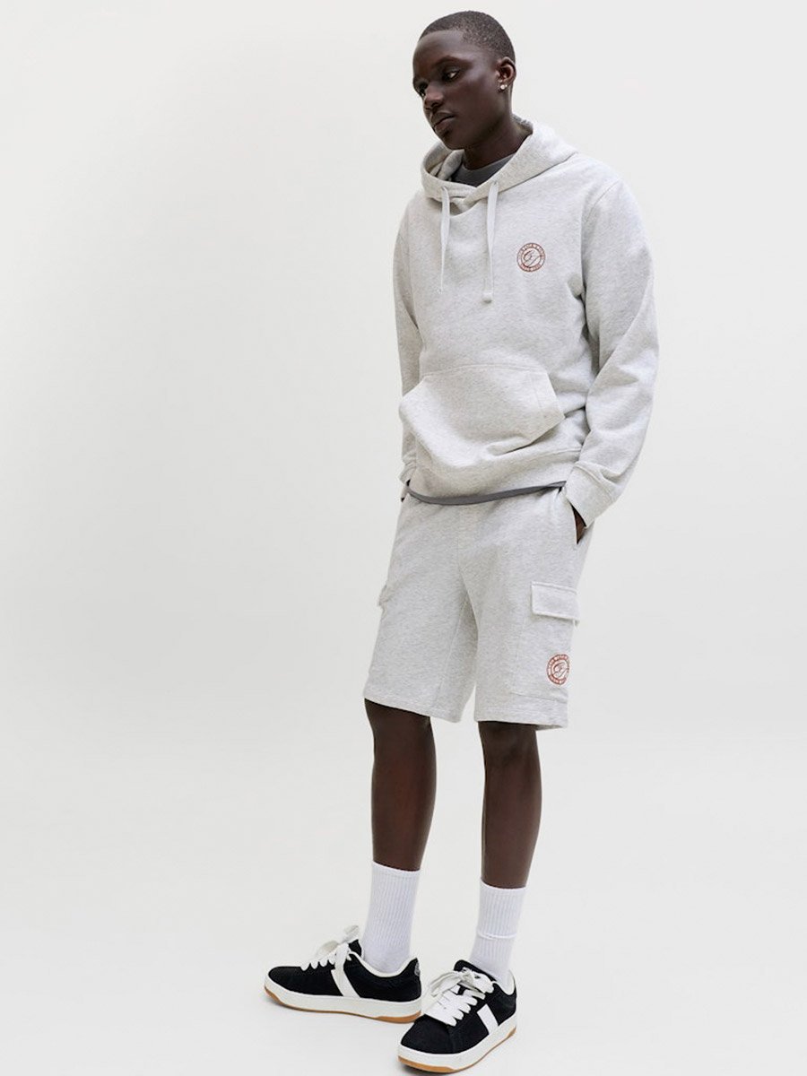 Men Melange Sweat Shorts with Cargo Pockets