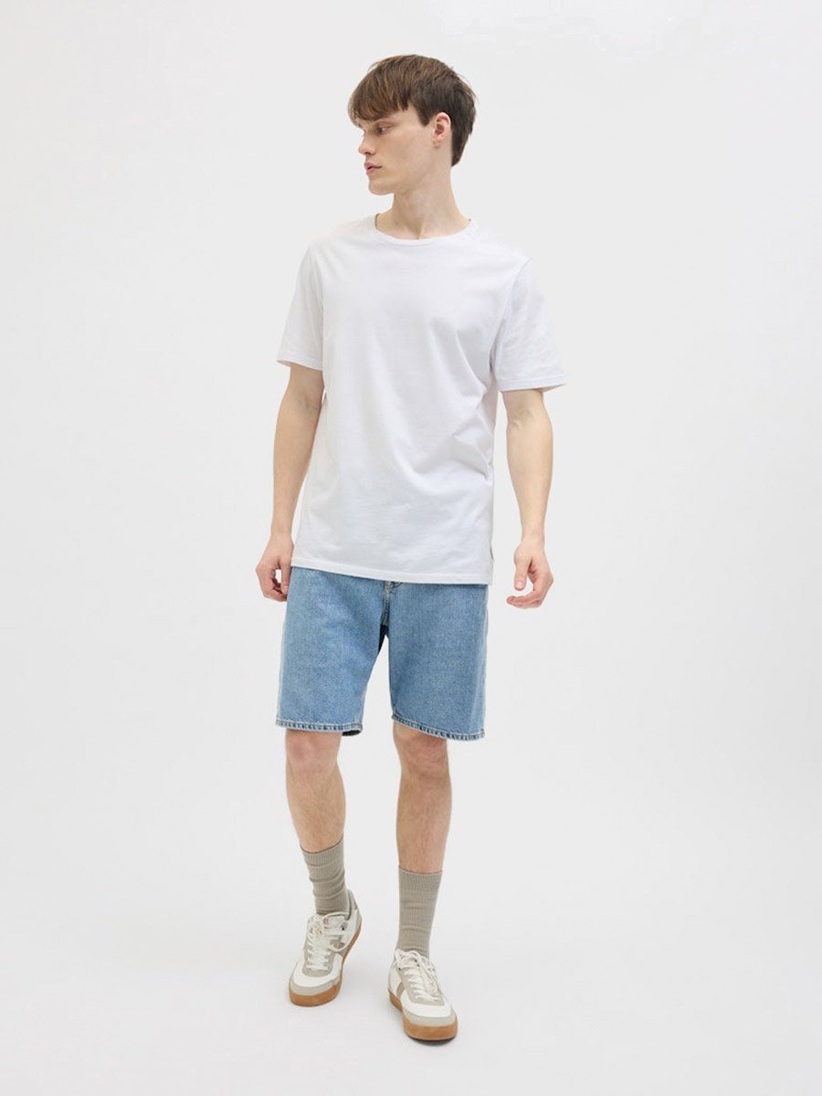 Men Light Blue Casual Denim Shorts