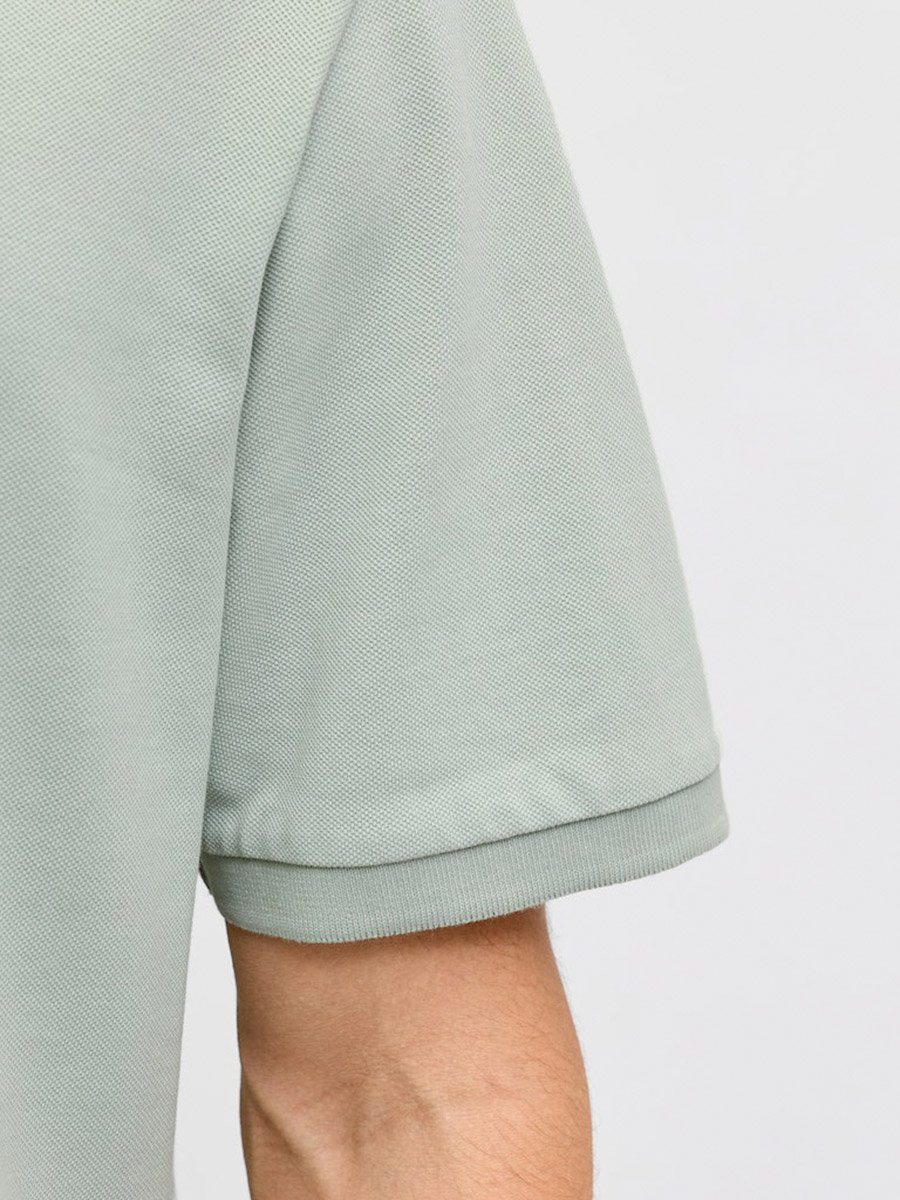 Men Green Cotton Regular Polo