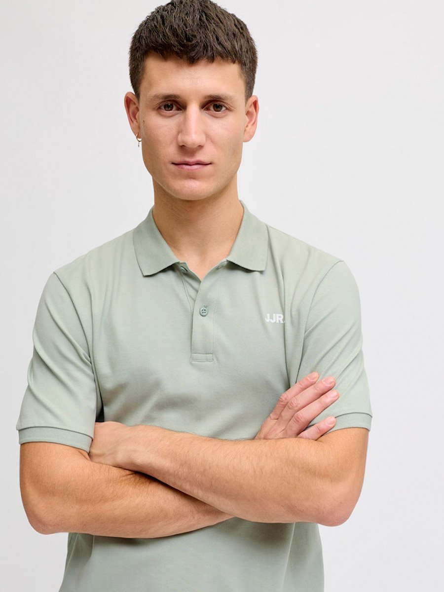 Men Green Cotton Regular Polo