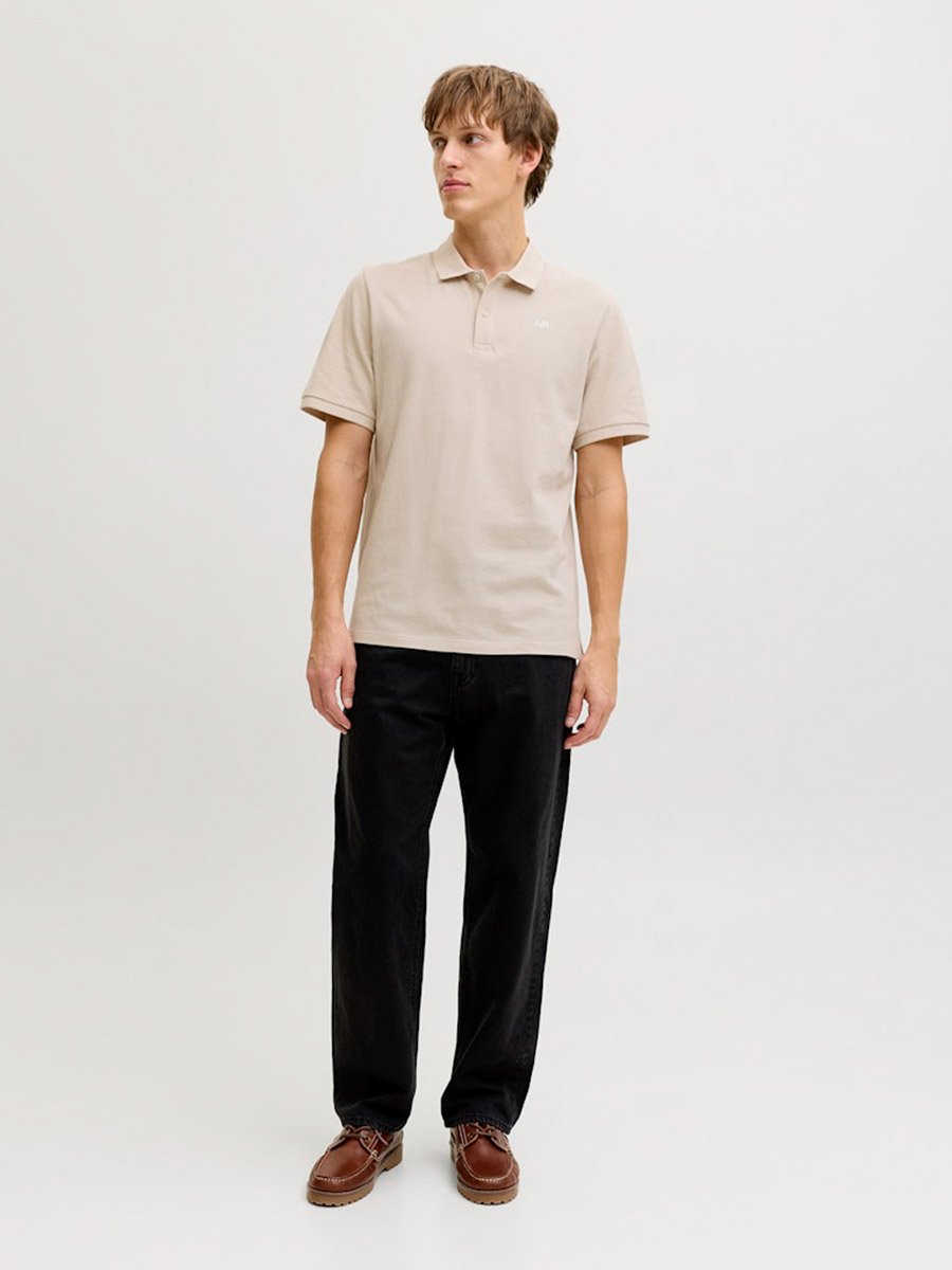 Men Cream Cotton Regular Polo