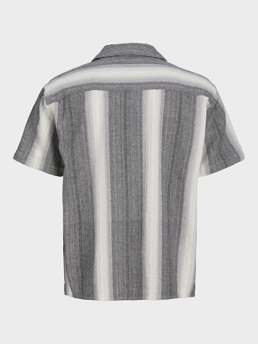 Men Grey Striped Resort Shirt