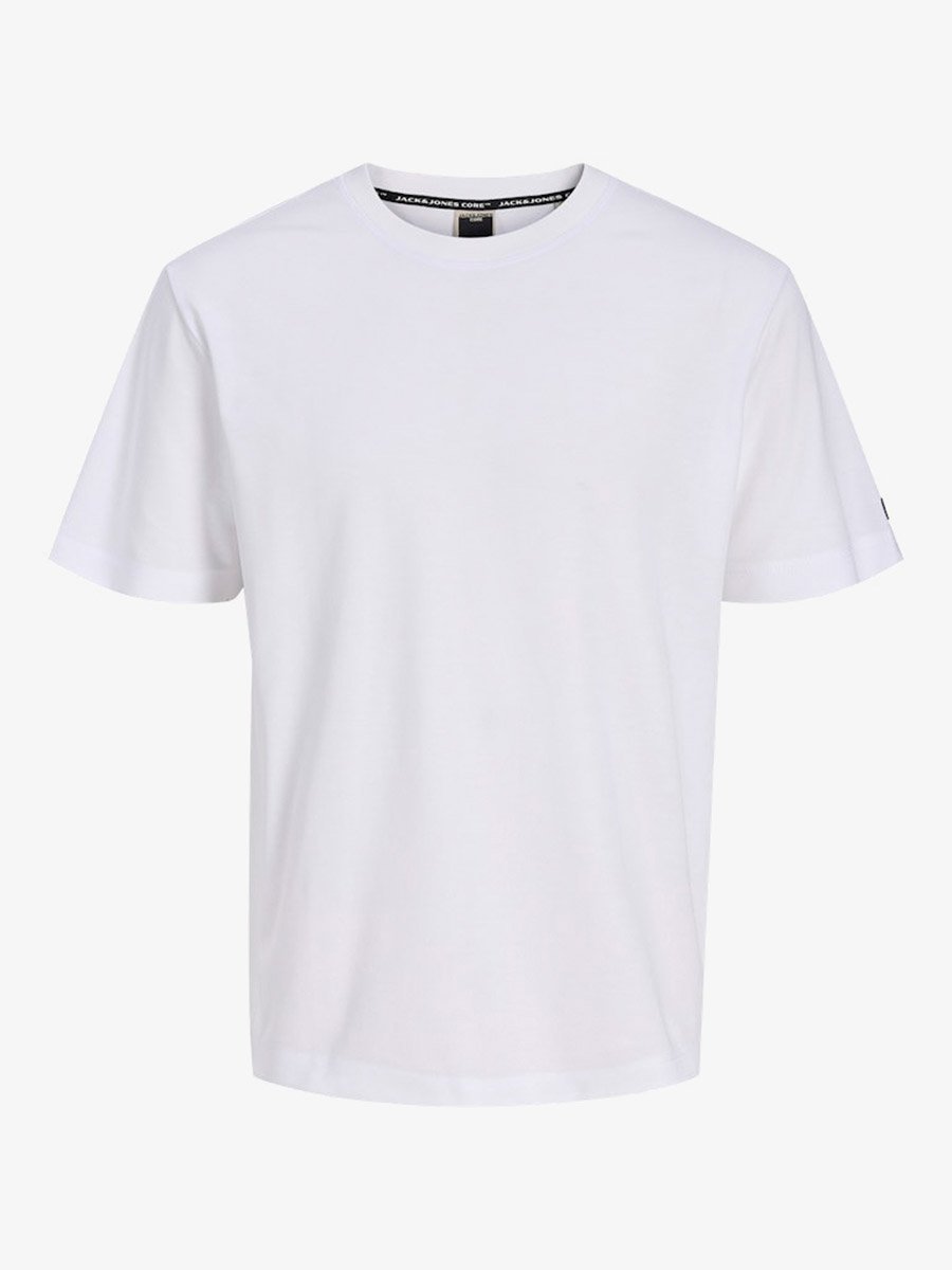 Men White Crew Neck Cotton T-Shirt