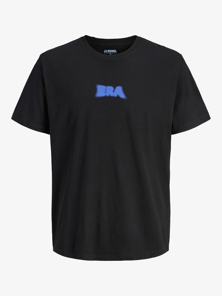 Men Black Graphic Print Crew Neck T-Shirt