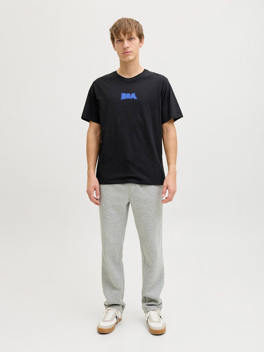 Men Black Graphic Print Crew Neck T-Shirt