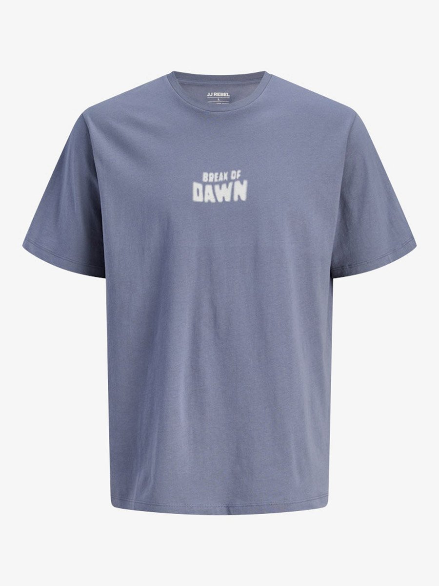 Men Grey Graphic Print Crew Neck T-Shirt