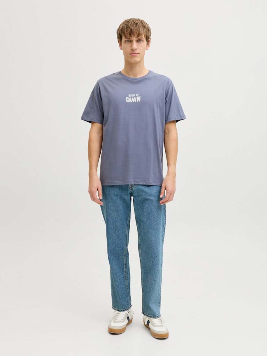 Men Grey Graphic Print Crew Neck T-Shirt