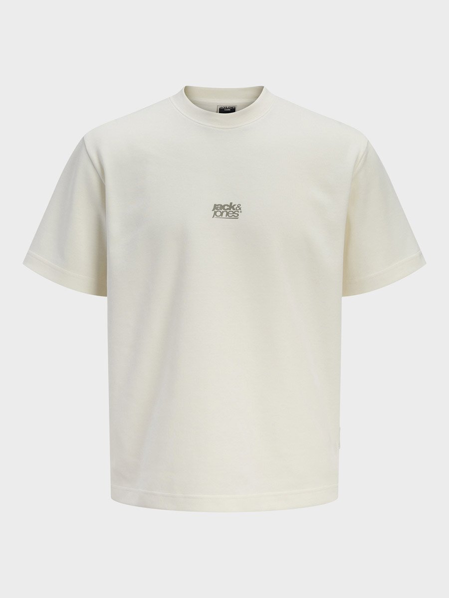 Men Off White Logo Cotton Crew Neck T-Shirt
