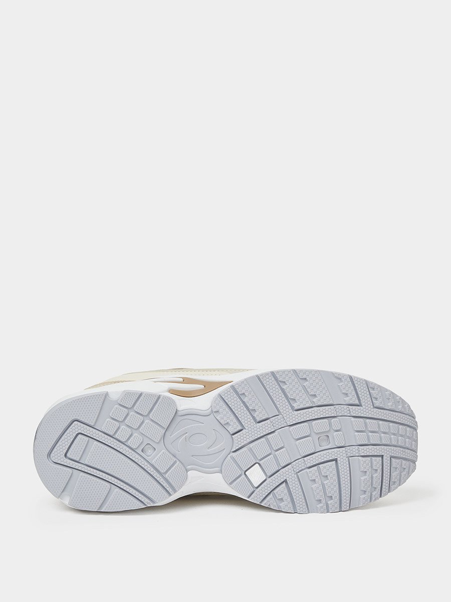 Beige Textured Sporty Sneakers