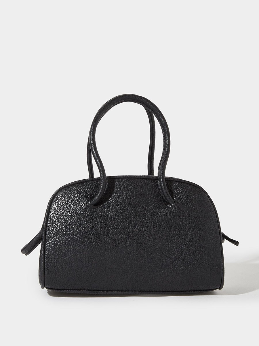 Black Textured Knot Detail Handbag