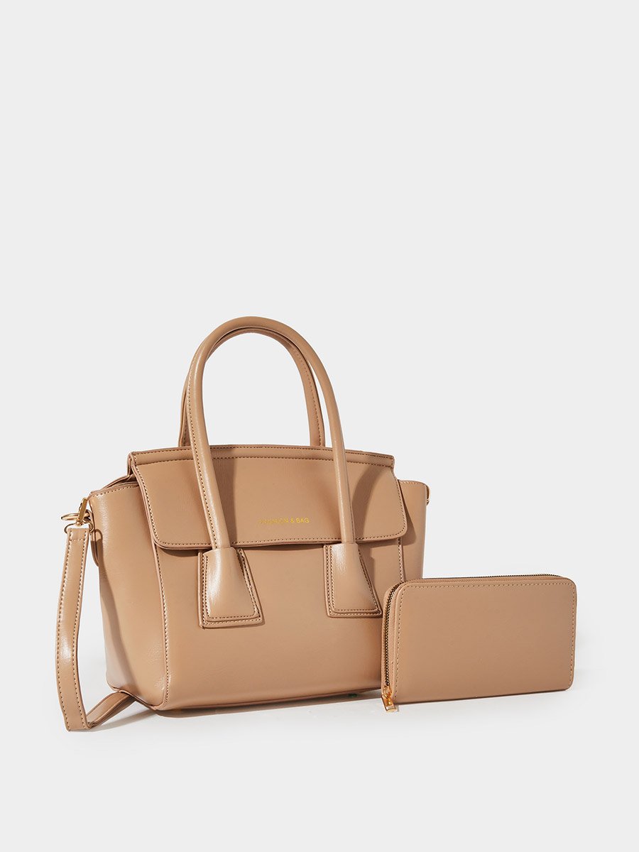 Flap Design Shoulder Bag with Pouch
