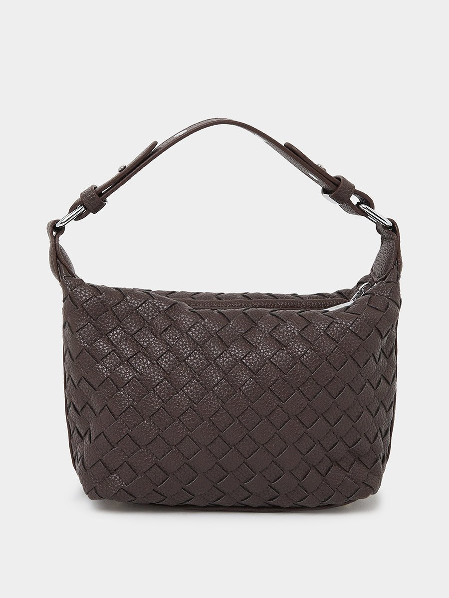 Brown Woven Crossbody Bag