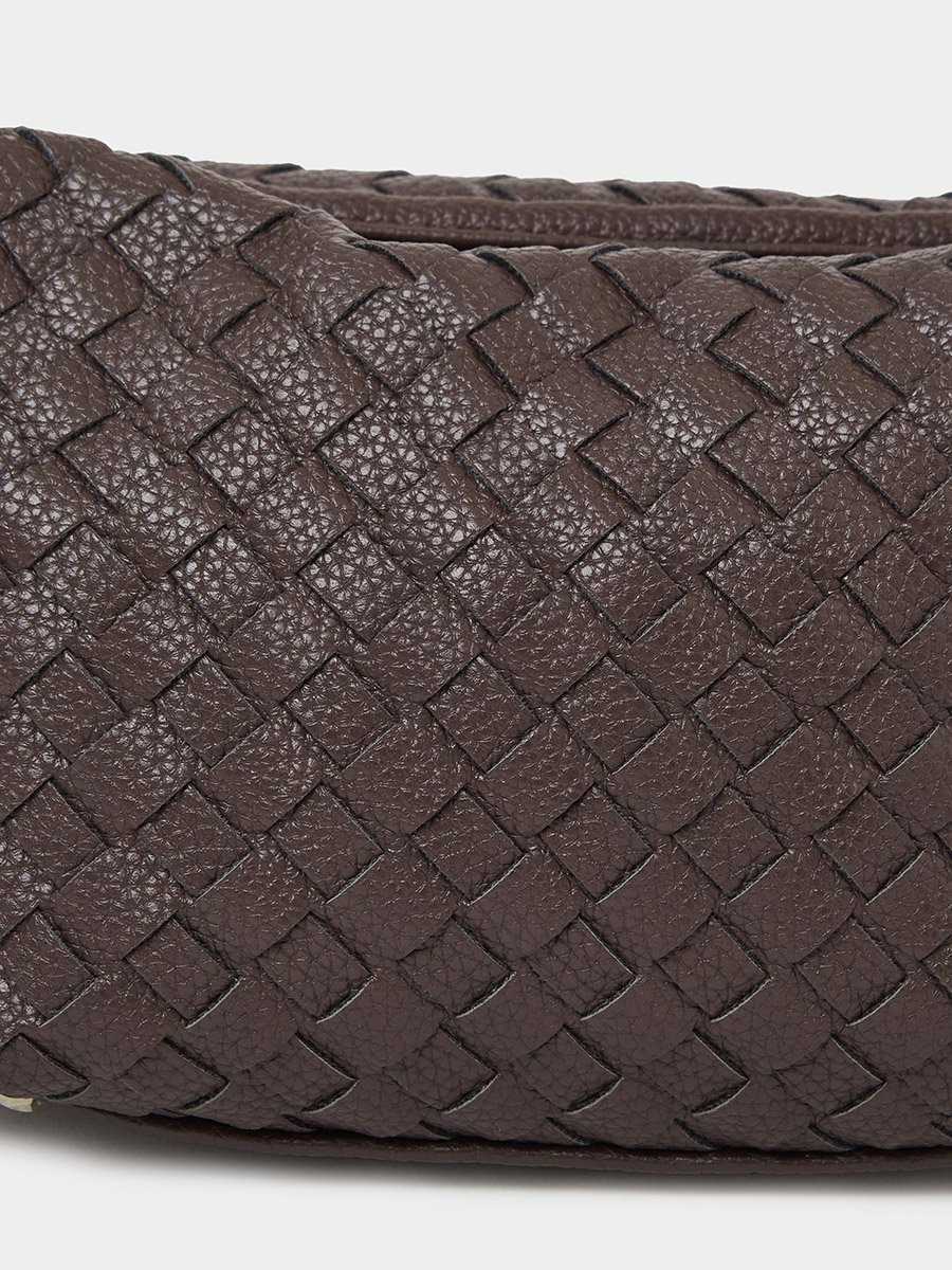 Brown Woven Crossbody Bag