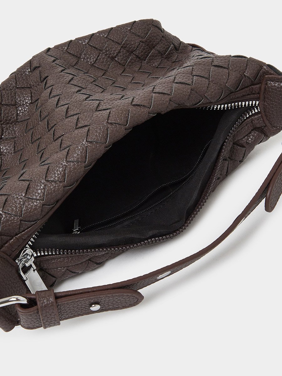 Brown Woven Crossbody Bag