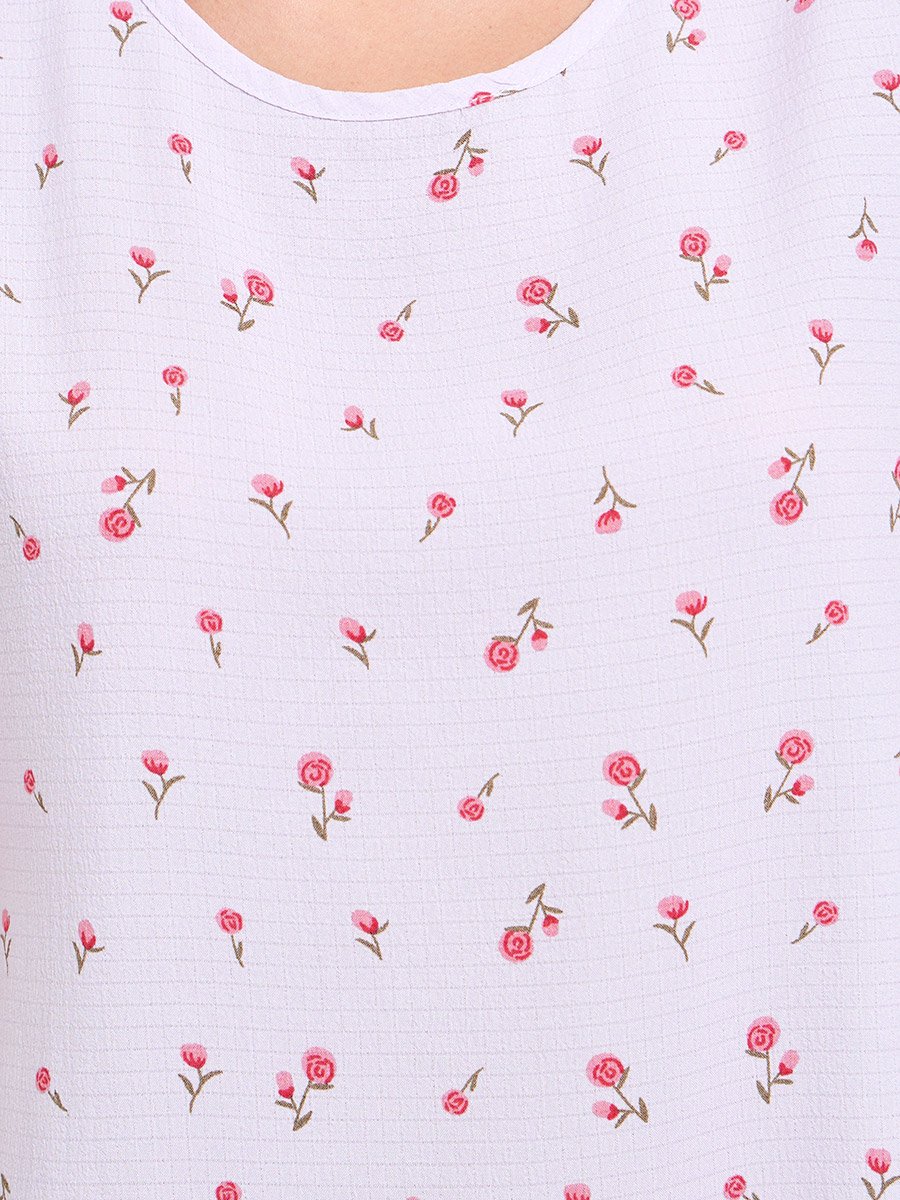 Floral Print Short Sleeve Nightshirt