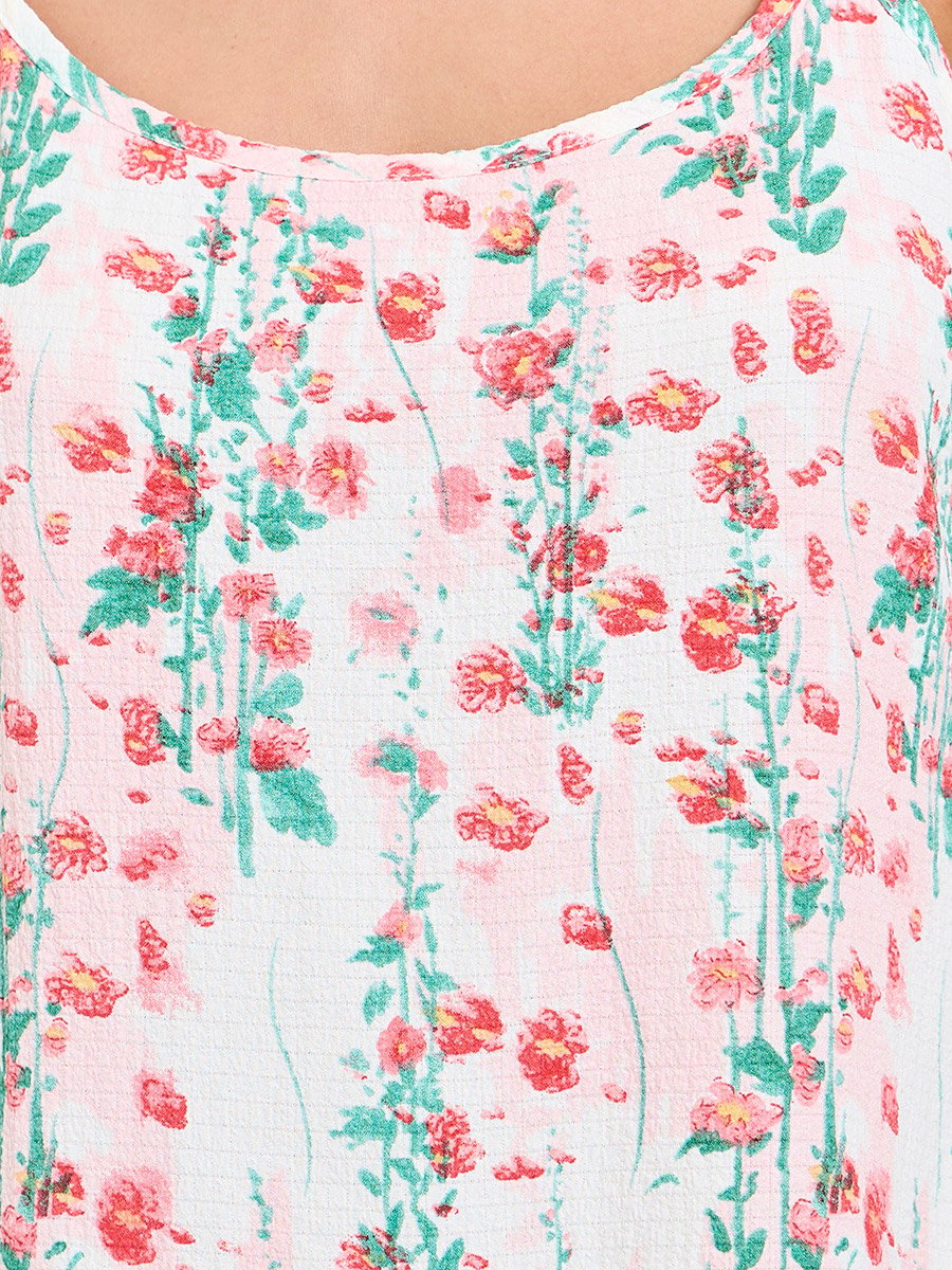 Pink Floral Strappy Nightdress