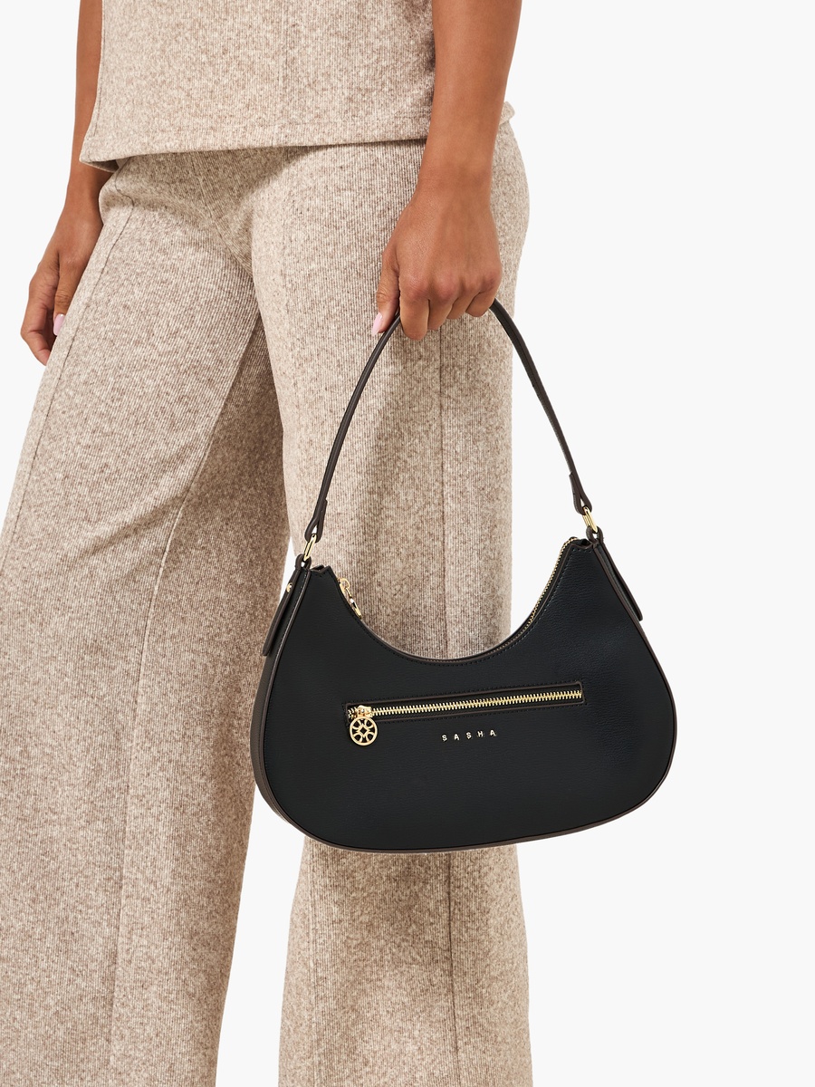 Kod Solid Baguette Bag with Zip Closure