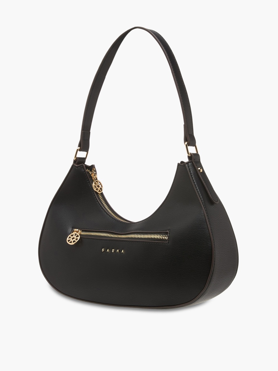 Kod Solid Baguette Bag with Zip Closure