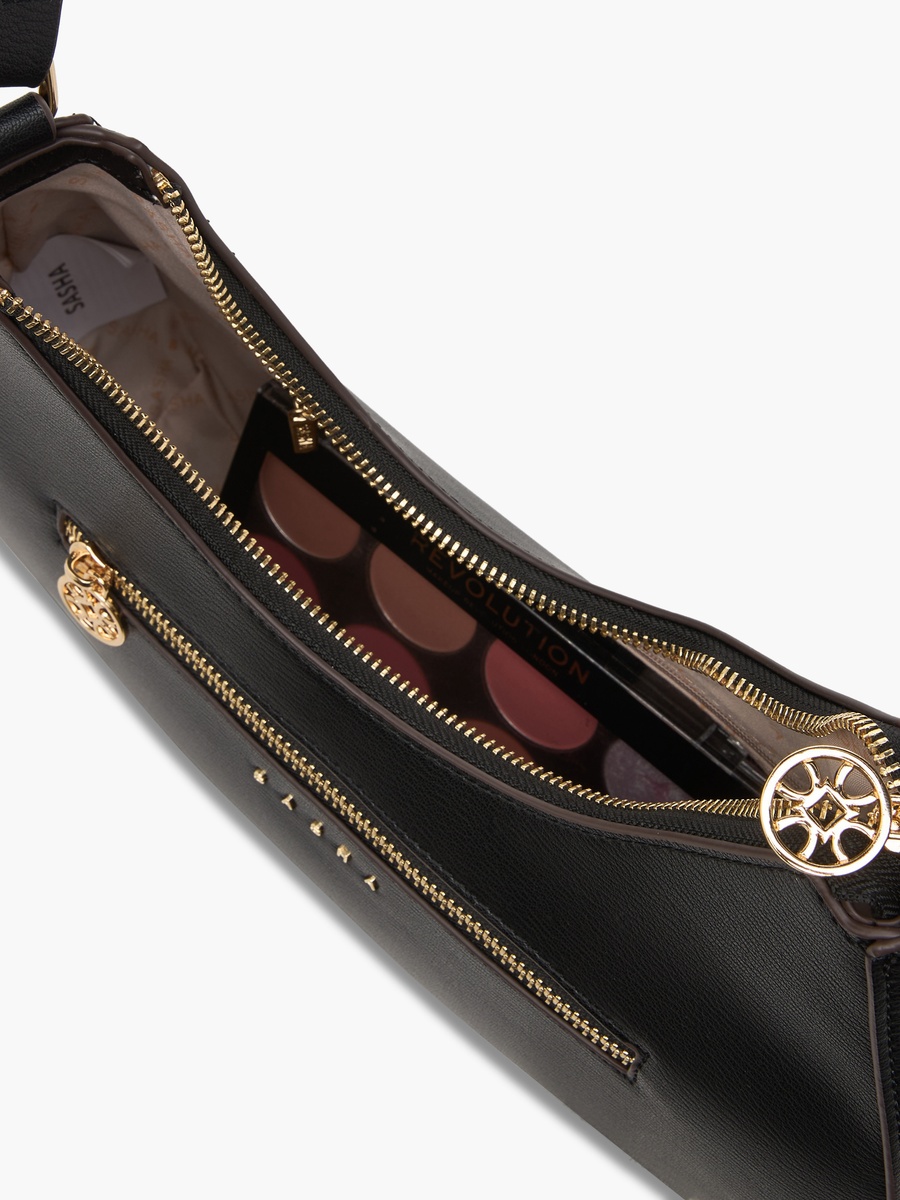 Kod Solid Baguette Bag with Zip Closure