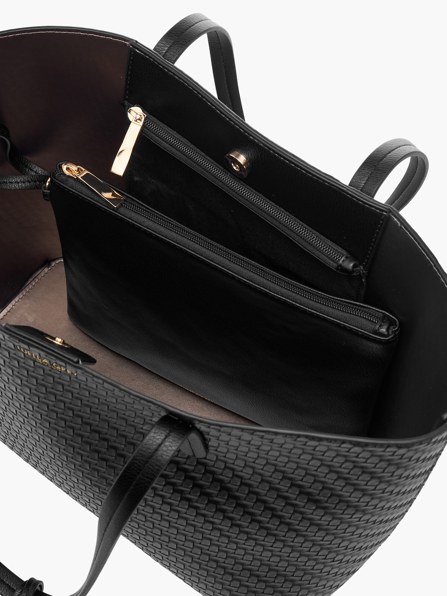 Benny Textured Tote Bag with Pouch