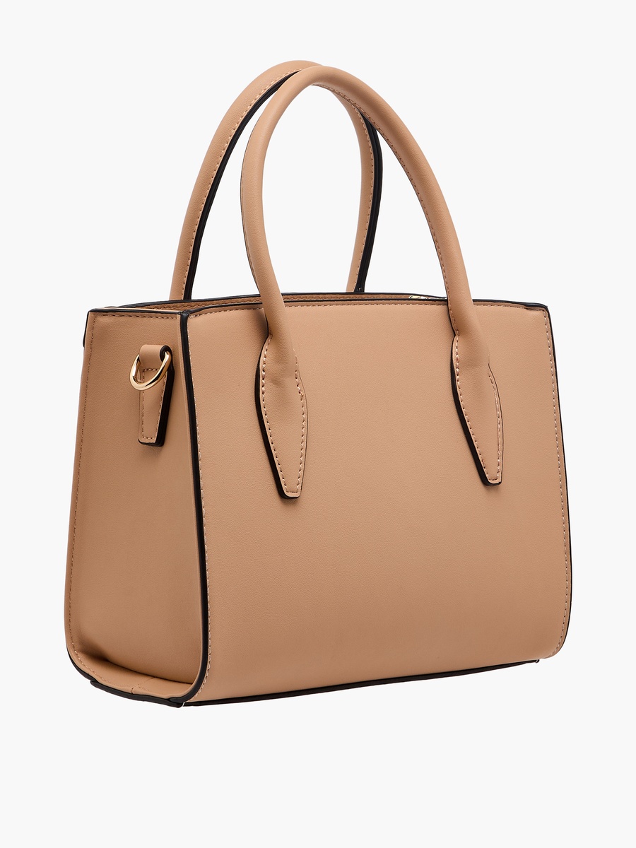 Panelled Satchel Bag with Detachable Strap