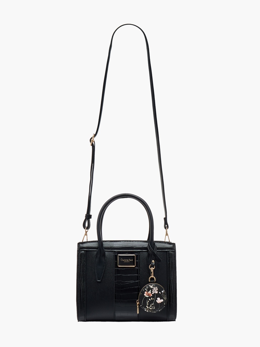Panelled Satchel Bag with Detachable Strap