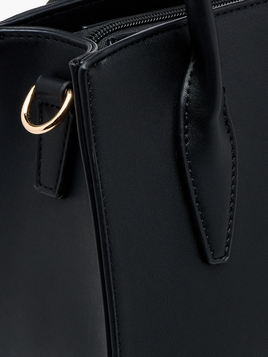 Panelled Satchel Bag with Detachable Strap
