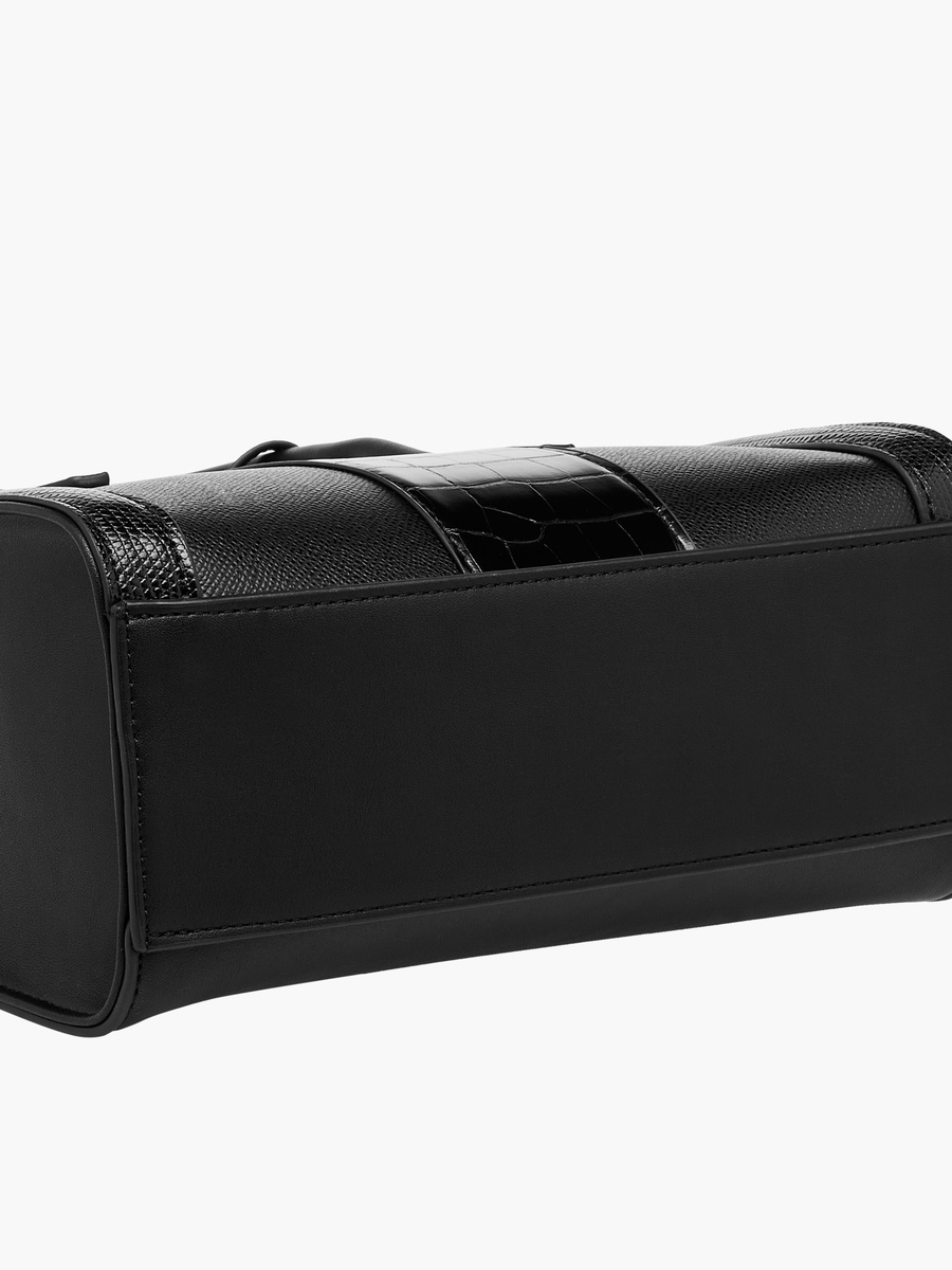 Panelled Satchel Bag with Detachable Strap