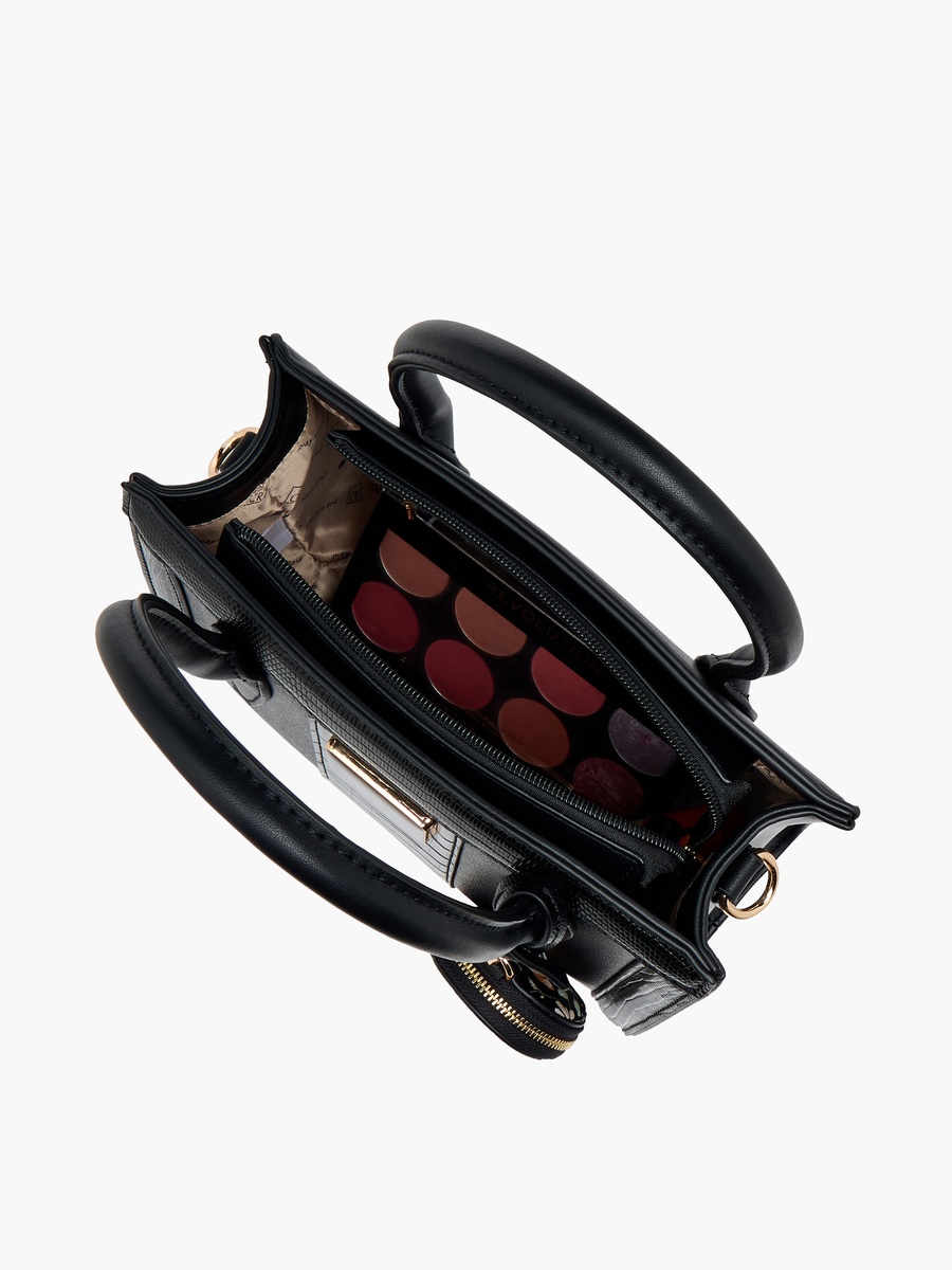 Panelled Satchel Bag with Detachable Strap