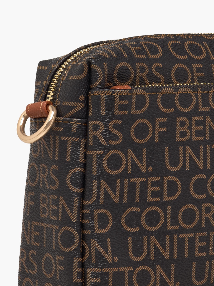 Monogram Print Crossbody Bag with Detachable Strap