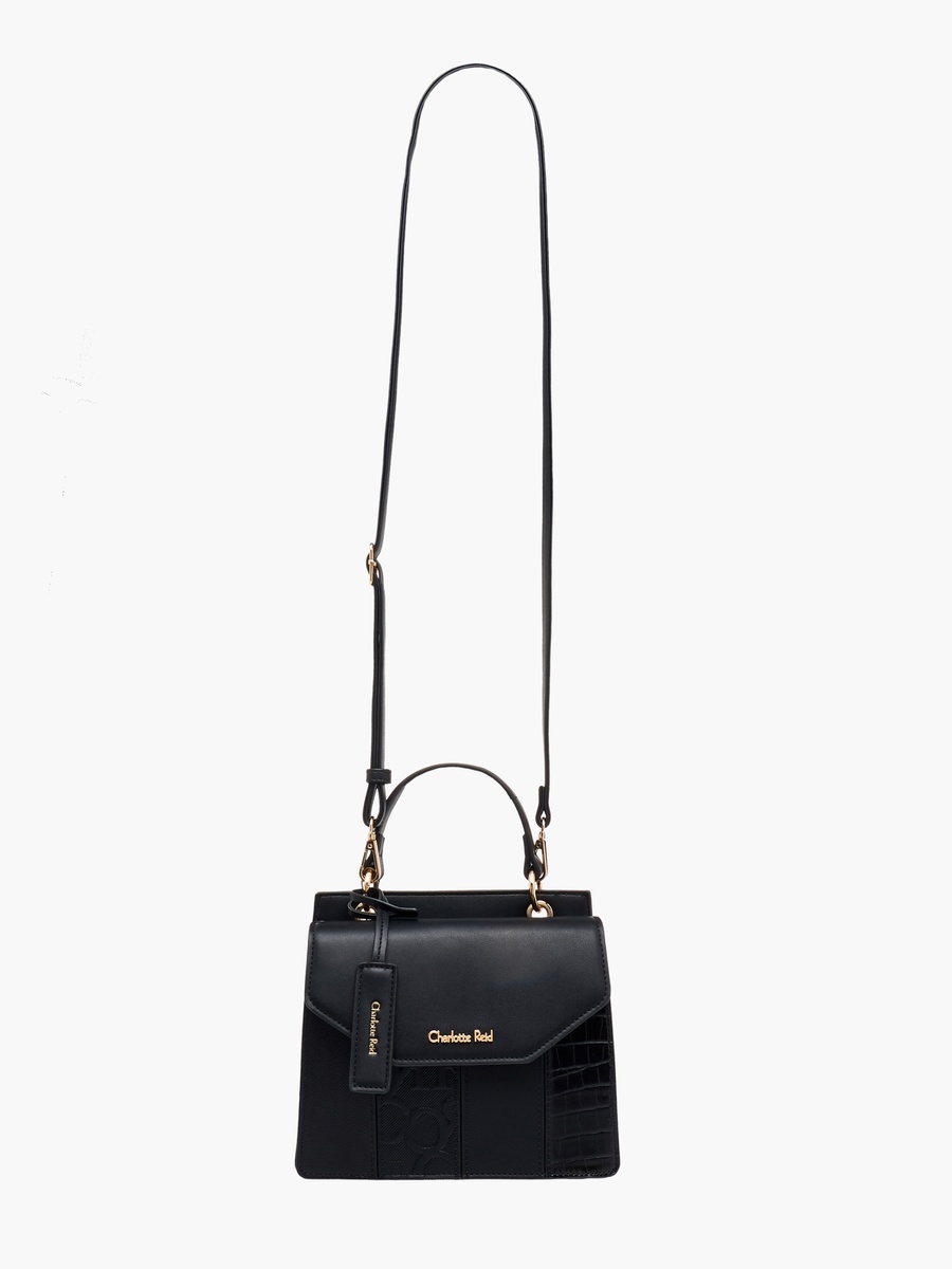 Panelled Crossbody Bag with Detachable Strap