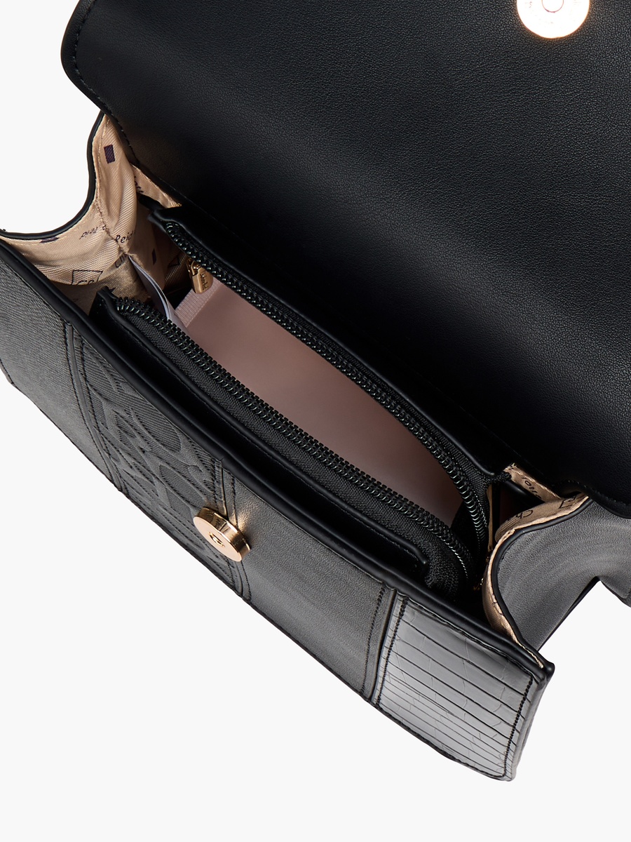 Panelled Crossbody Bag with Detachable Strap