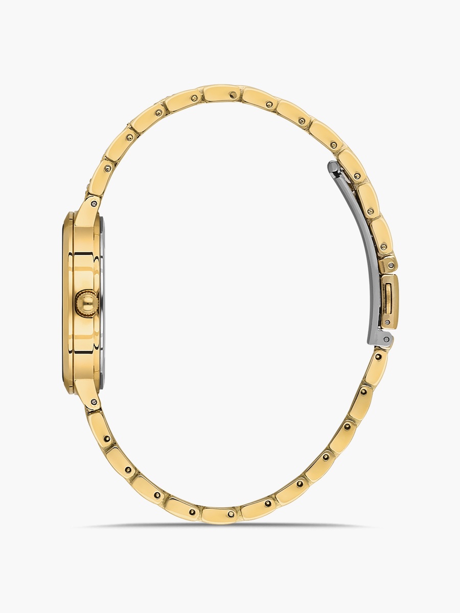 Women Gold Stainless Steel Strap Analog Wristwatch - 00OYY006Q001