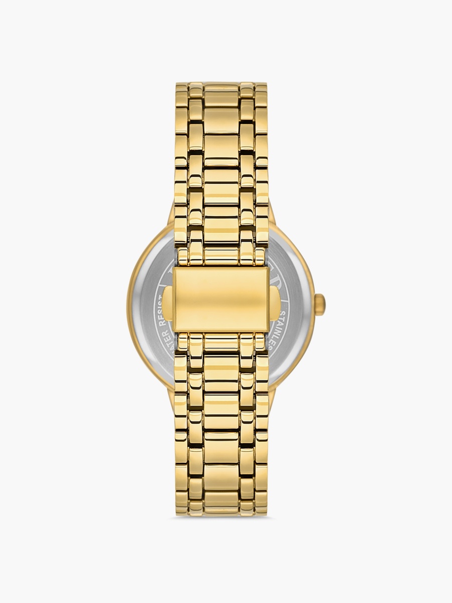 Women Gold Stainless Steel Strap Analog Wristwatch - 00OYY006Q001