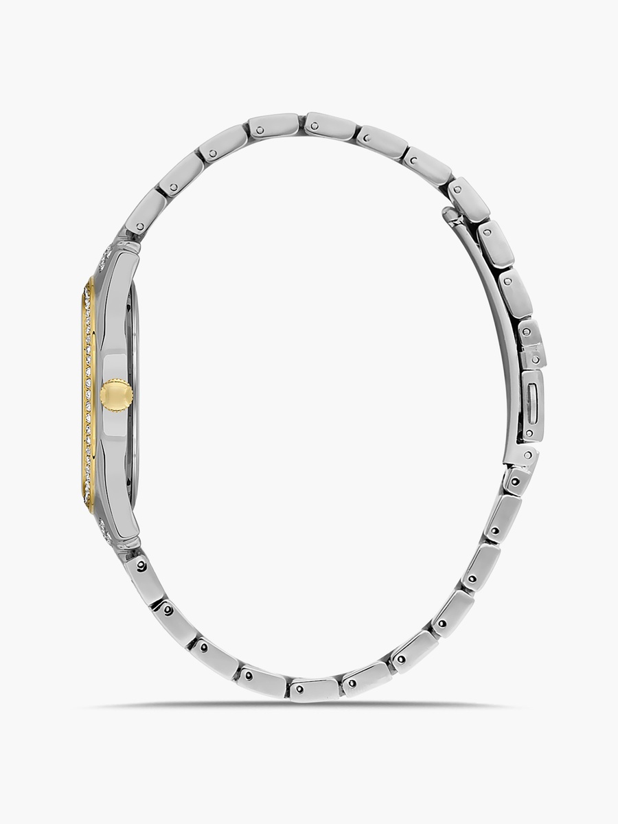 Women Silver and Gold Analog Stainless Steel Strap Watch - 00JSS024N008
