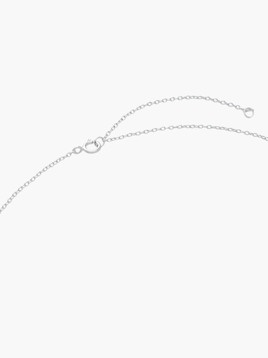 Silver Tone Necklace with Stone Embellished Pendant