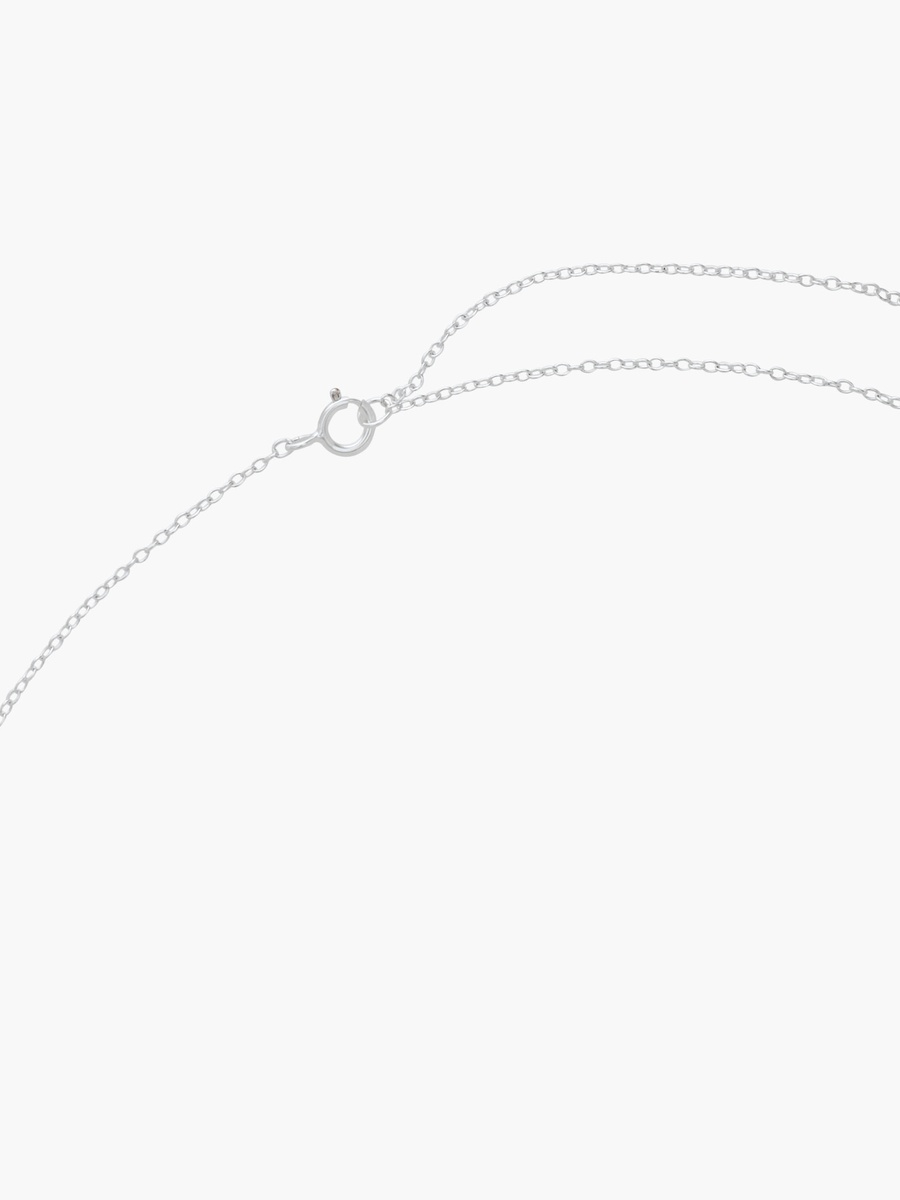 Silver Tone Necklace with Heart Drop Pendant